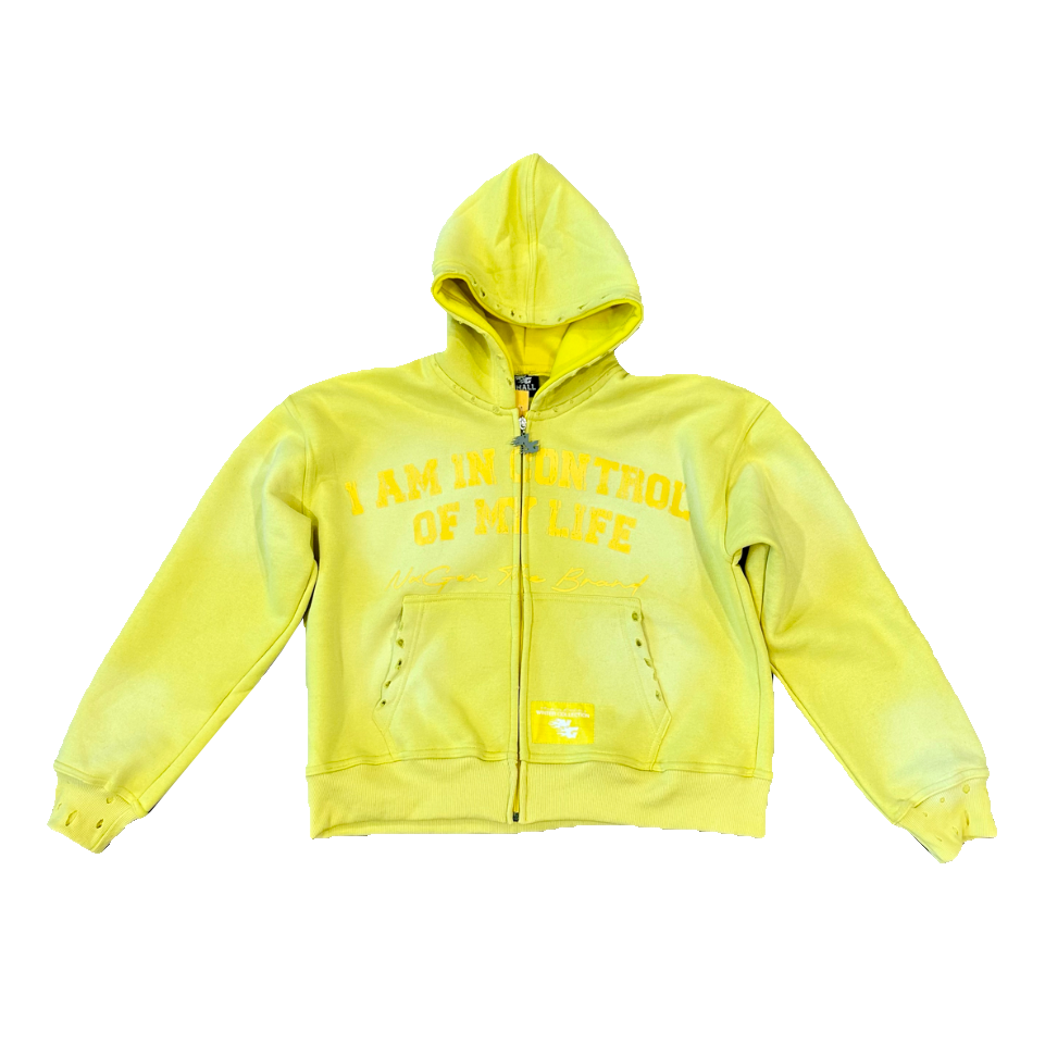 IN CONTROL DISTRESS HOODIE (YELLOW)